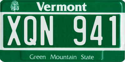 VT license plate XQN941