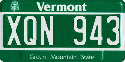 VT license plate XQN943