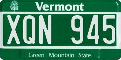 VT license plate XQN945