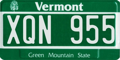 VT license plate XQN955