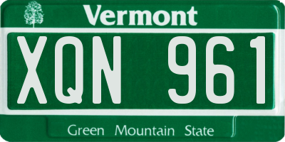 VT license plate XQN961