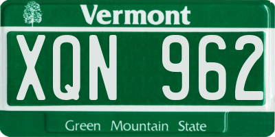 VT license plate XQN962