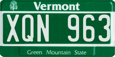 VT license plate XQN963