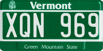 VT license plate XQN969