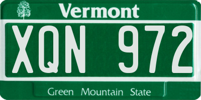 VT license plate XQN972