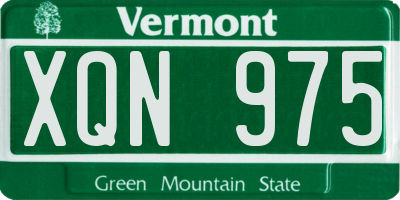 VT license plate XQN975