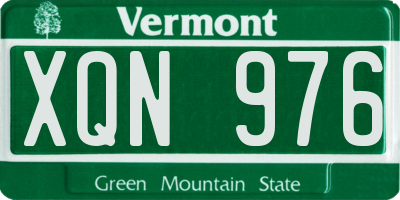 VT license plate XQN976