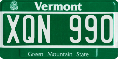 VT license plate XQN990