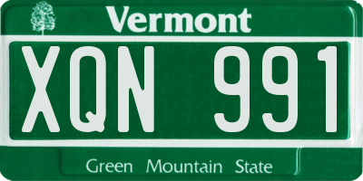 VT license plate XQN991