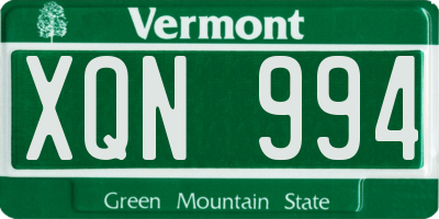 VT license plate XQN994