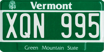 VT license plate XQN995