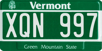 VT license plate XQN997