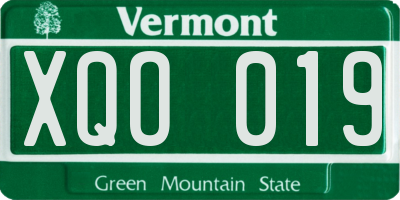 VT license plate XQO019