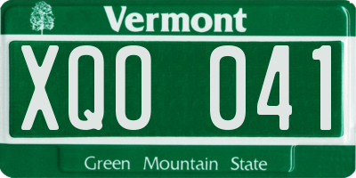 VT license plate XQO041