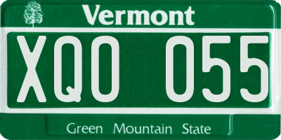 VT license plate XQO055