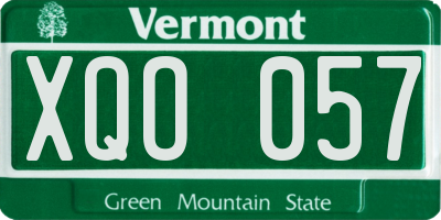 VT license plate XQO057