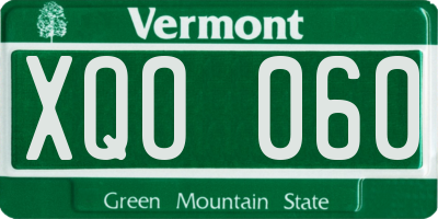 VT license plate XQO060