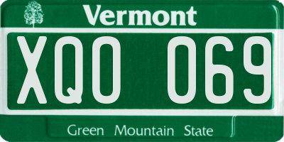 VT license plate XQO069