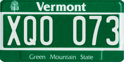 VT license plate XQO073