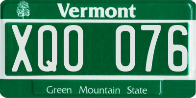 VT license plate XQO076