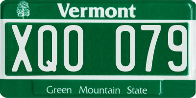 VT license plate XQO079