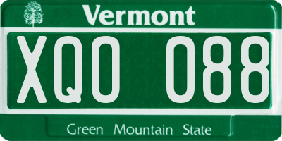 VT license plate XQO088