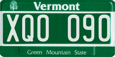 VT license plate XQO090