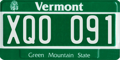 VT license plate XQO091