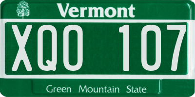 VT license plate XQO107
