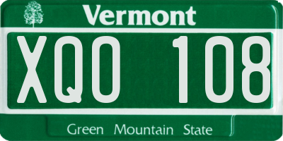 VT license plate XQO108