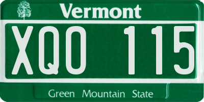 VT license plate XQO115
