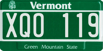 VT license plate XQO119