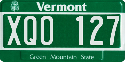 VT license plate XQO127