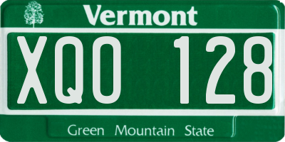 VT license plate XQO128