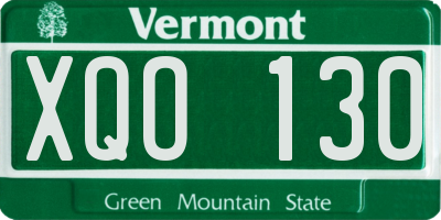 VT license plate XQO130