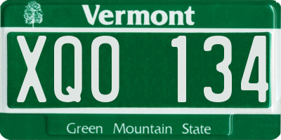 VT license plate XQO134