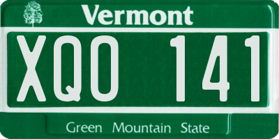 VT license plate XQO141