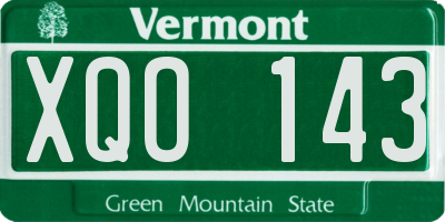 VT license plate XQO143