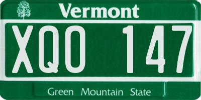 VT license plate XQO147