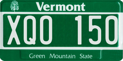 VT license plate XQO150