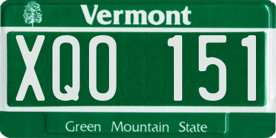 VT license plate XQO151