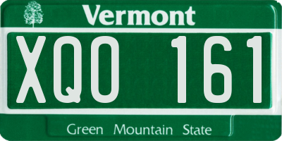 VT license plate XQO161