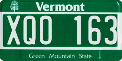 VT license plate XQO163