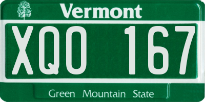 VT license plate XQO167
