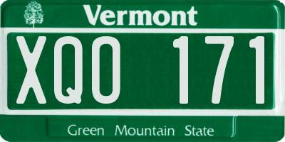VT license plate XQO171