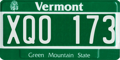 VT license plate XQO173