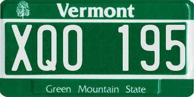VT license plate XQO195