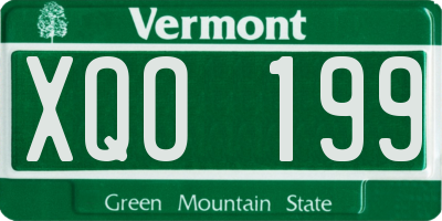 VT license plate XQO199