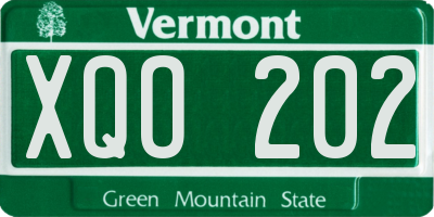 VT license plate XQO202