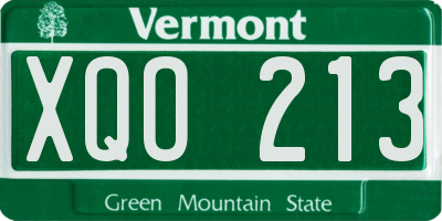 VT license plate XQO213